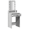 vidaXL Dressing Table with LED Lights in Grey Sonoma - 50x41x140 cm