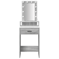 vidaXL Dressing Table with LED Lights in Grey Sonoma - 50x41x140 cm