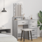 vidaXL Dressing Table with LED Lights in Grey Sonoma - 50x41x140 cm