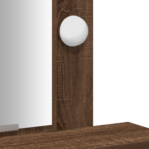 vidaXL Dressing Table with LED Lights Brown Oak 50x41x140 cm