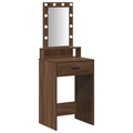 vidaXL Dressing Table with LED Lights Brown Oak 50x41x140 cm