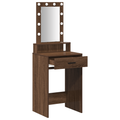 vidaXL Dressing Table with LED Lights Brown Oak 50x41x140 cm