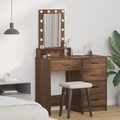 vidaXL Dressing Table with LED Lights Brown Oak 50x41x140 cm
