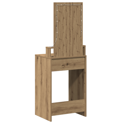 vidaXL Vanity Table with LED Lights - Artisan Oak, 50x41x140 cm