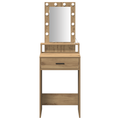 vidaXL Vanity Table with LED Lights - Artisan Oak, 50x41x140 cm