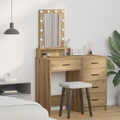 vidaXL Vanity Table with LED Lights - Artisan Oak, 50x41x140 cm