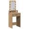 vidaXL Vanity Table with LED Lights - Artisan Oak, 50x41x140 cm
