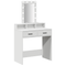 vidaXL Dressing Table with LED Lights - White, 79x41x140 cm