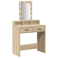 vidaXL Dressing Table with LED Lights - Sonoma Oak - 79x41x140 cm