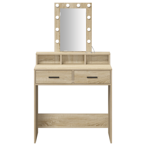 vidaXL Dressing Table with LED Lights - Sonoma Oak - 79x41x140 cm