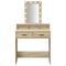 vidaXL Dressing Table with LED Lights - Sonoma Oak - 79x41x140 cm