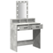 vidaXL Makeup Table with LED Lights - Concrete Grey, 79x41x140 cm