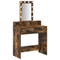 vidaXL Makeup Table with LED Lights in Smoked Oak - 79x41x140 cm