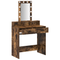 vidaXL Makeup Table with LED Lights in Smoked Oak - 79x41x140 cm