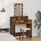 vidaXL Makeup Table with LED Lights in Smoked Oak - 79x41x140 cm