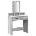 vidaXL Makeup Table with LED Lights in Grey Sonoma - 79x41x140 cm