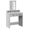 vidaXL Makeup Table with LED Lights in Grey Sonoma - 79x41x140 cm