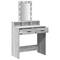 vidaXL Makeup Table with LED Lights in Grey Sonoma - 79x41x140 cm