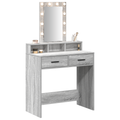 vidaXL Makeup Table with LED Lights in Grey Sonoma - 79x41x140 cm