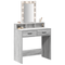 vidaXL Makeup Table with LED Lights in Grey Sonoma - 79x41x140 cm