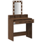 vidaXL Makeup Table with LED Lights in Brown Oak, 79x41x140 cm
