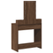 vidaXL Makeup Table with LED Lights in Brown Oak, 79x41x140 cm