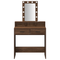 vidaXL Makeup Table with LED Lights in Brown Oak, 79x41x140 cm