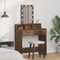vidaXL Makeup Table with LED Lights in Brown Oak, 79x41x140 cm