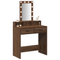 vidaXL Makeup Table with LED Lights in Brown Oak, 79x41x140 cm