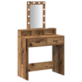 vidaXL Dressing Table with LED Lights - Vintage Wood Style, 79x41x140 cm