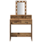 vidaXL Dressing Table with LED Lights - Vintage Wood Style, 79x41x140 cm