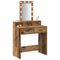 vidaXL Dressing Table with LED Lights - Vintage Wood Style, 79x41x140 cm