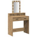 vidaXL Dressing Table with LED Lights Artisan Oak 79x41x140 cm
