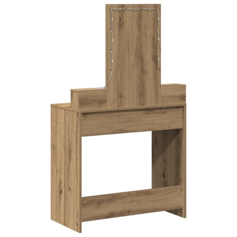 vidaXL Dressing Table with LED Lights Artisan Oak 79x41x140 cm