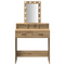 vidaXL Dressing Table with LED Lights Artisan Oak 79x41x140 cm