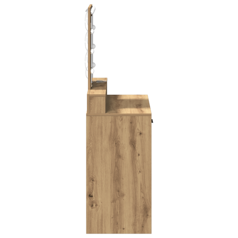 vidaXL Dressing Table with LED Lights Artisan Oak 79x41x140 cm