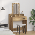 vidaXL Dressing Table with LED Lights Artisan Oak 79x41x140 cm