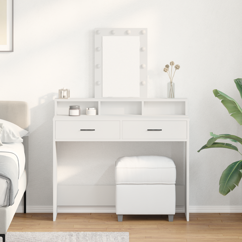 vidaXL Dressing Table White 100 x 41 x 140 cm Engineered wood