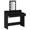 vidaXL Vanity Table Black oak Engineered wood 100 x 41 x 140 cm Mirror