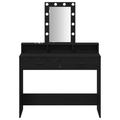 vidaXL Vanity Table Black oak Engineered wood 100 x 41 x 140 cm Mirror