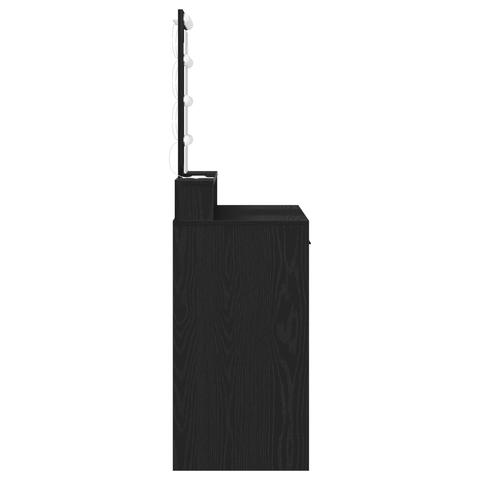 vidaXL Vanity Table Black oak Engineered wood 100 x 41 x 140 cm Mirror