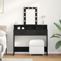 vidaXL Vanity Table Black oak Engineered wood 100 x 41 x 140 cm Mirror