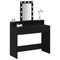 vidaXL Vanity Table Black oak Engineered wood 100 x 41 x 140 cm Mirror
