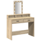 vidaXL Dressing Table with LED Lights Sonoma Oak 100x41x140 cm