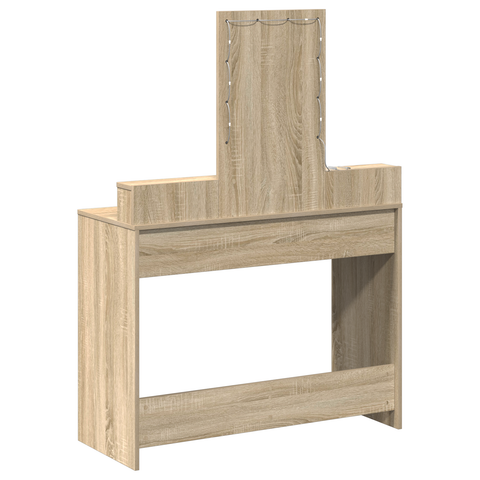 vidaXL Dressing Table with LED Lights Sonoma Oak 100x41x140 cm