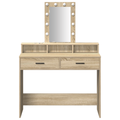 vidaXL Dressing Table with LED Lights Sonoma Oak 100x41x140 cm