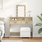 vidaXL Dressing Table with LED Lights Sonoma Oak 100x41x140 cm