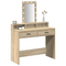 vidaXL Dressing Table with LED Lights Sonoma Oak 100x41x140 cm