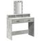 vidaXL Dressing Table with LED Lights Concrete Grey 100x41x140 cm