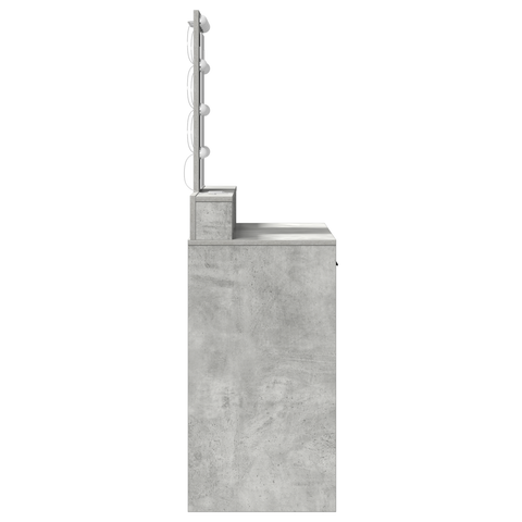 vidaXL Dressing Table with LED Lights Concrete Grey 100x41x140 cm